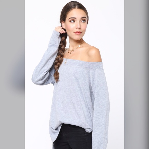 ❤️LAST 1!  Light Blue Slit Side Off Shoulder Top! - Picture 4 of 4